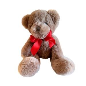 Anico International Plush Teddy Bear with Red Ribbon 2011  Brown